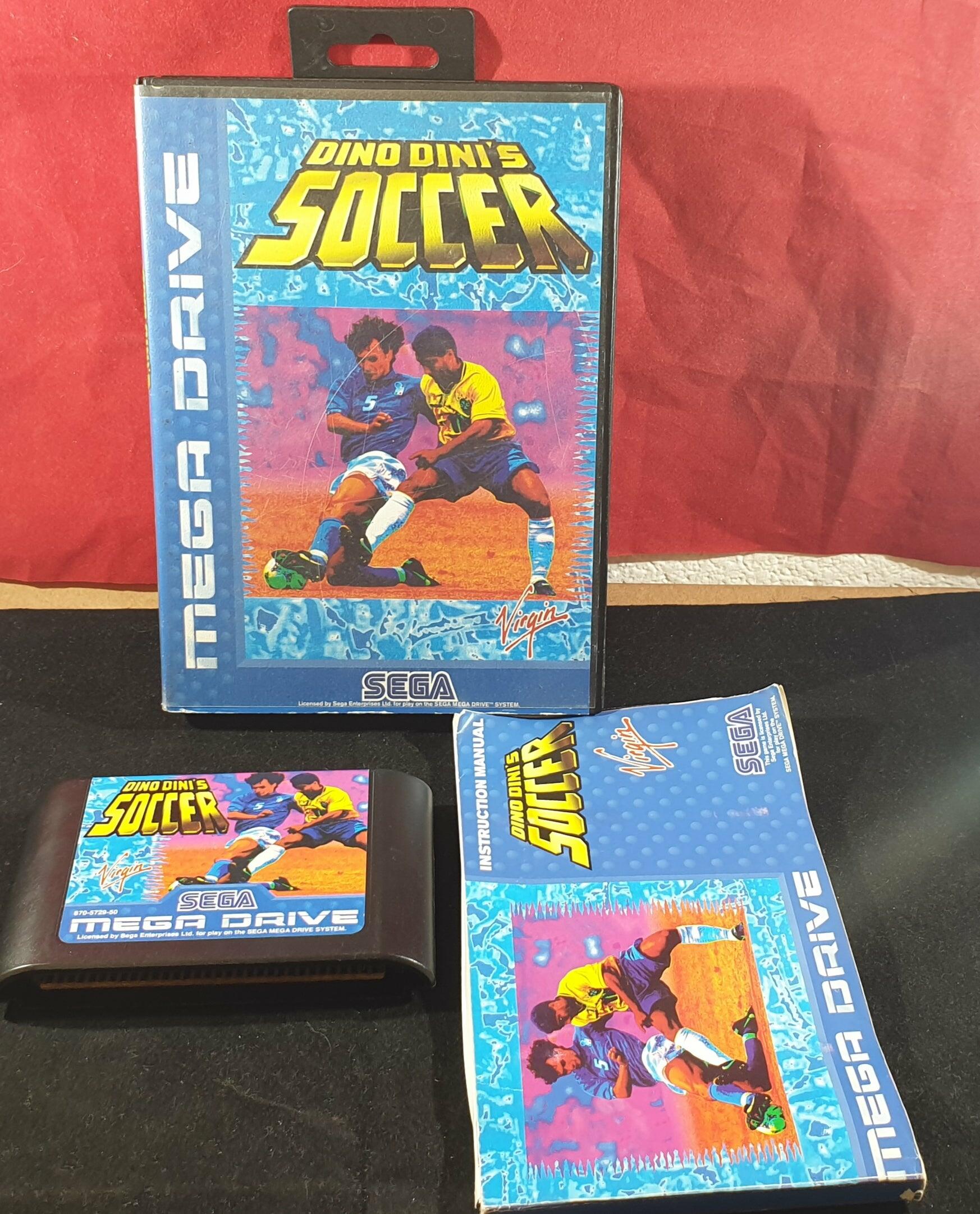 Dino Dini's Soccer Sega Mega Drive box, manual & cart front