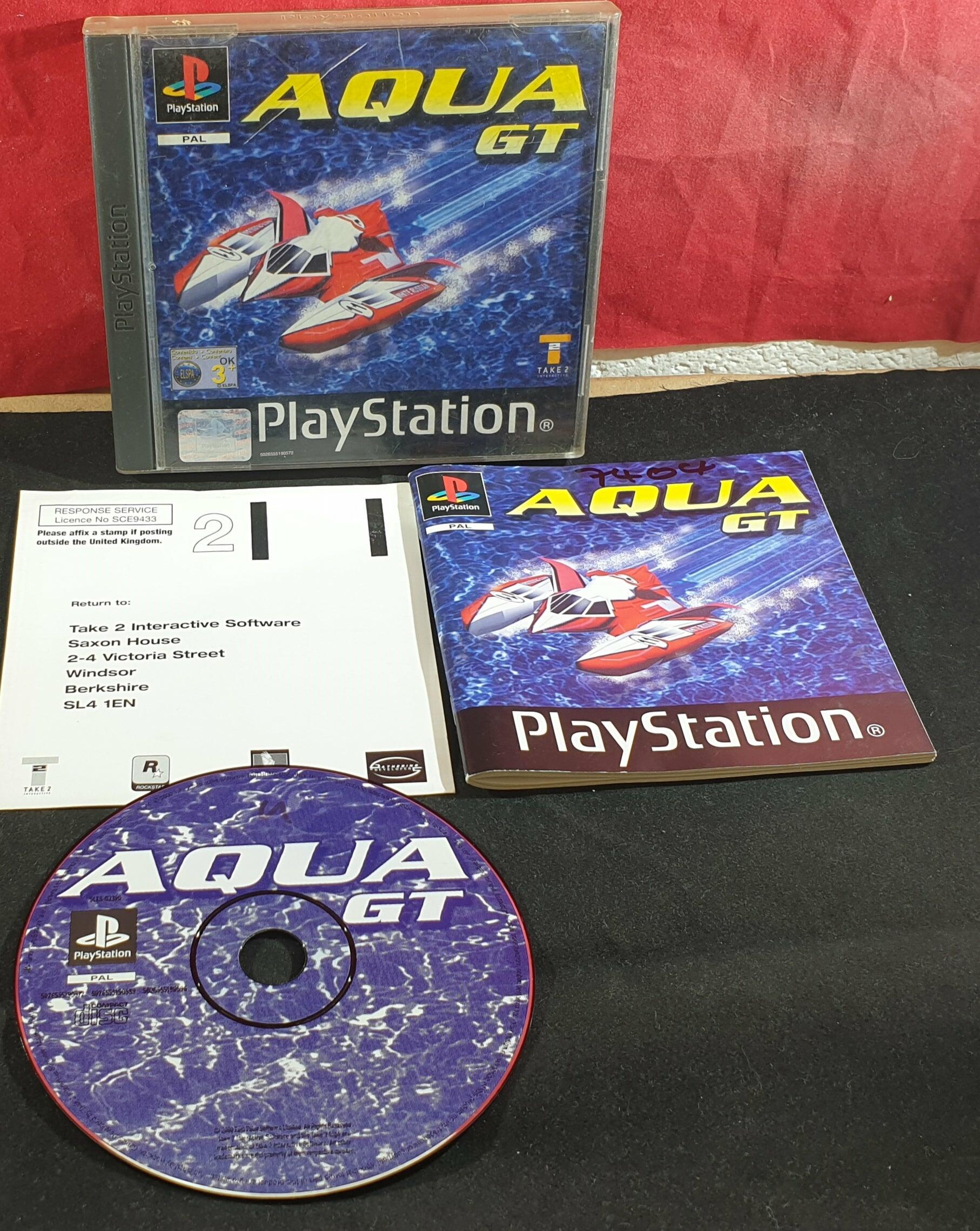 Aqua GT PS1 front view showing all the contents including original promotional leaflet