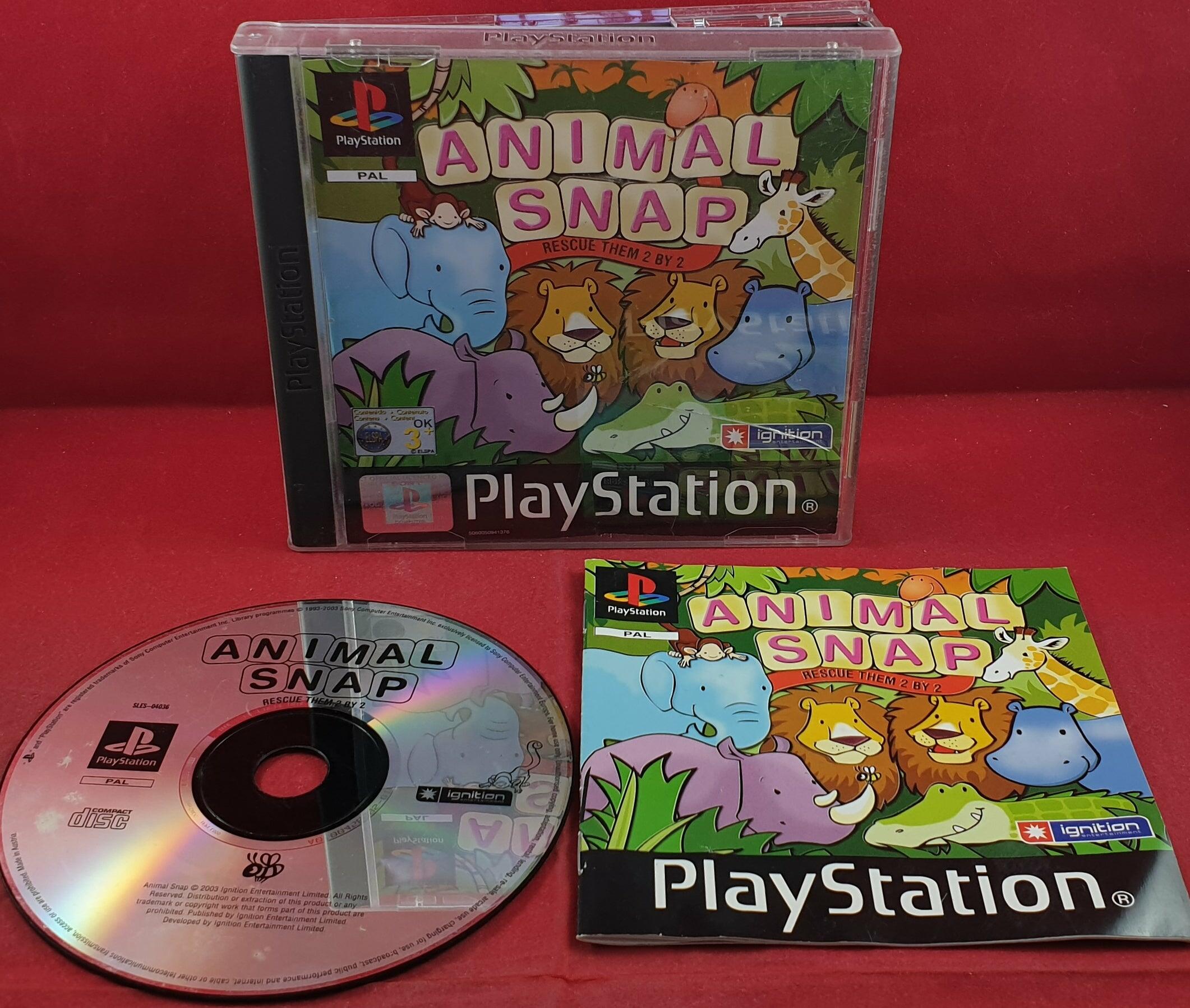 Animal Snap PS1 front of case, manual and game disc