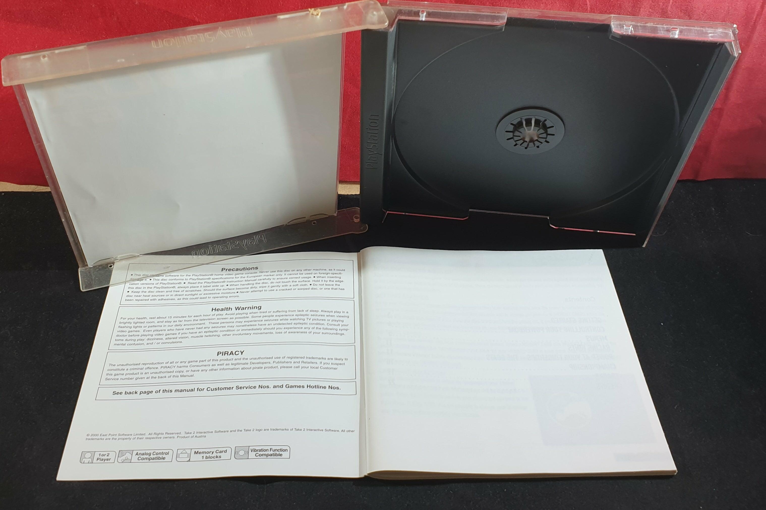 Open case and manual showing condition of front inlay and manual pages