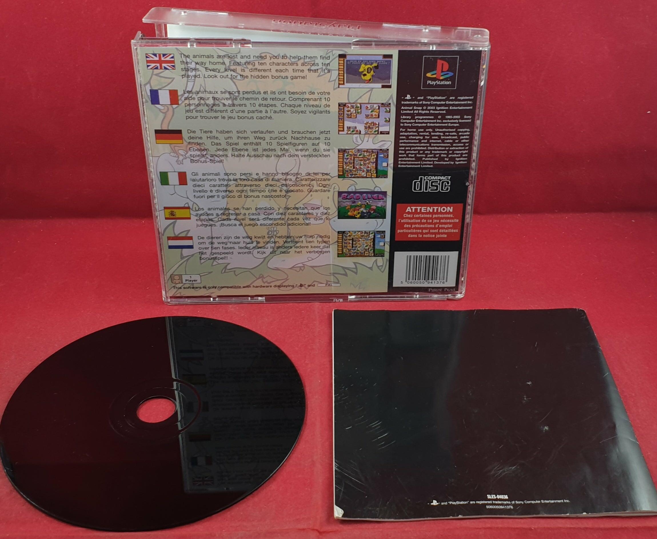 Back of case, manual and play side of disc to show condition