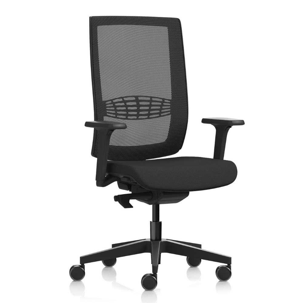 Front view of Kind Mesh Task Chair with upholstered seat and mesh back