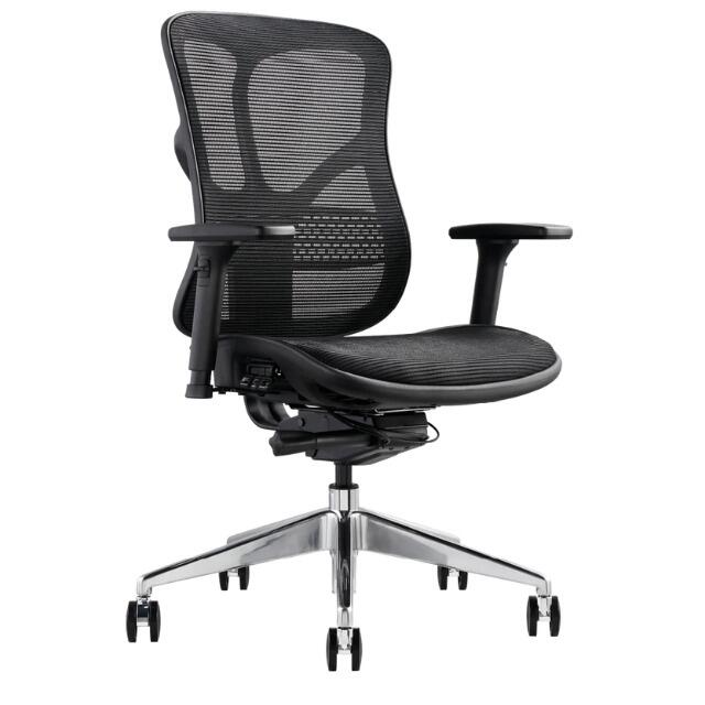 F94 mesh back fabric seat office chair angled view