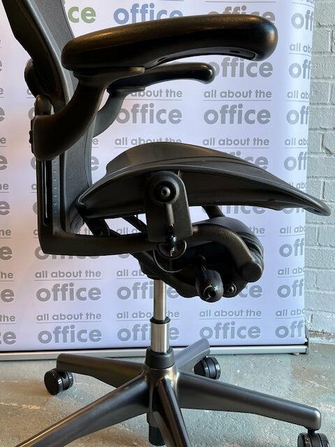 Side profile Herman Miller Aeron Size A refurbished chair