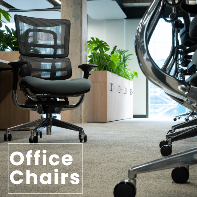 Premium mesh office chair in modern office environment