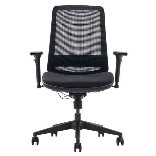 C19 mesh back office chair angled view with fabric seat