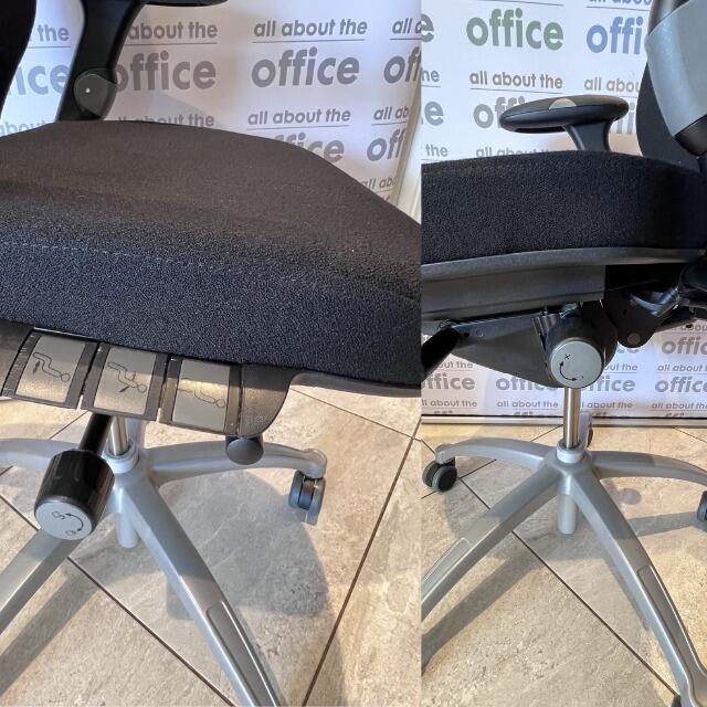 RH400 chair adjustment controls and ergonomic mechanism detail