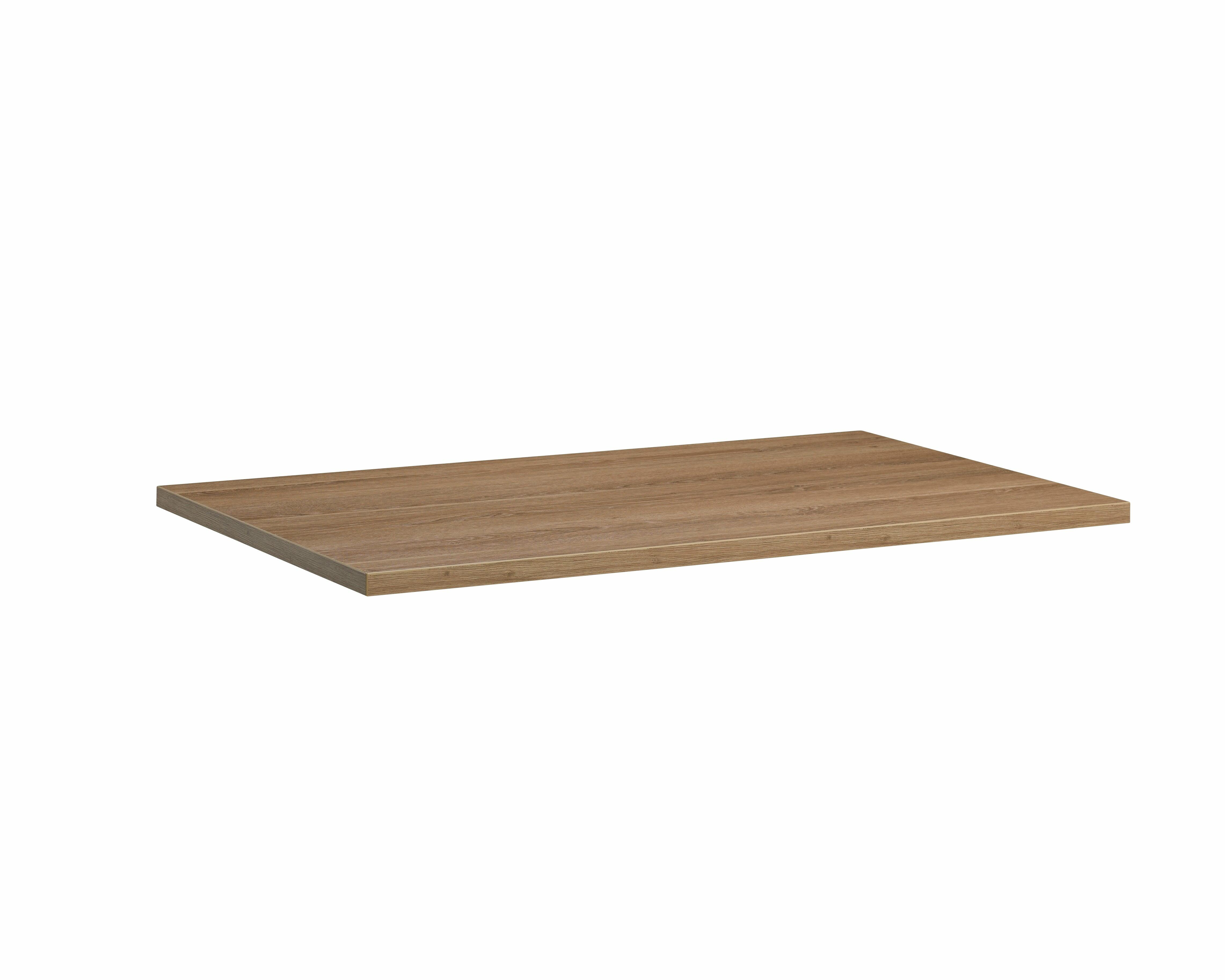Brown Oak MFC desk top 25mm full size view on white background
