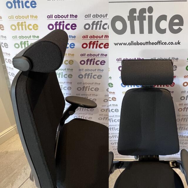 Close-up of adjustable headrest on RH400 ergonomic chair