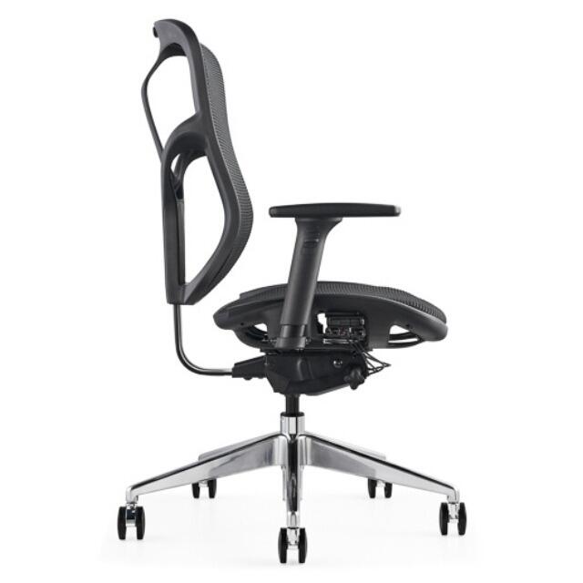 F94 ergonomic office chair side profile showing adjustable backrest