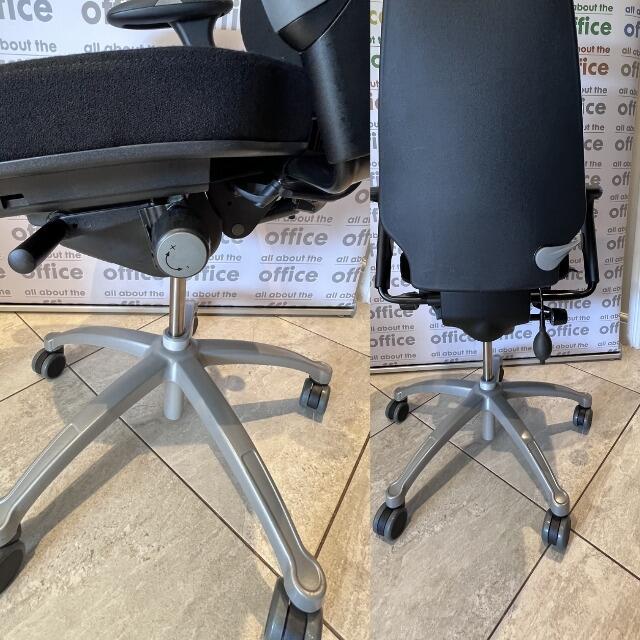 Silver aluminium base of RH400 office chair with castors