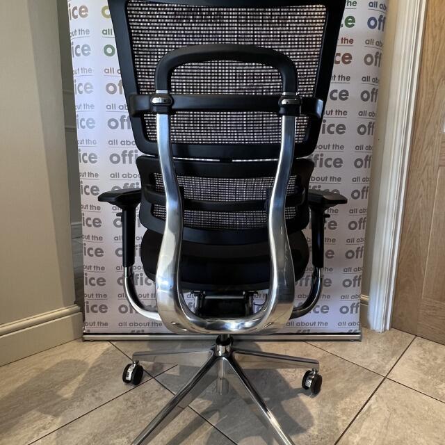 Rear view of Hood i29 chair showing high back support