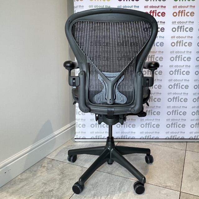 Rear view of Herman Miller Aeron Classic Mk2 chair showing genuine PostureFit support