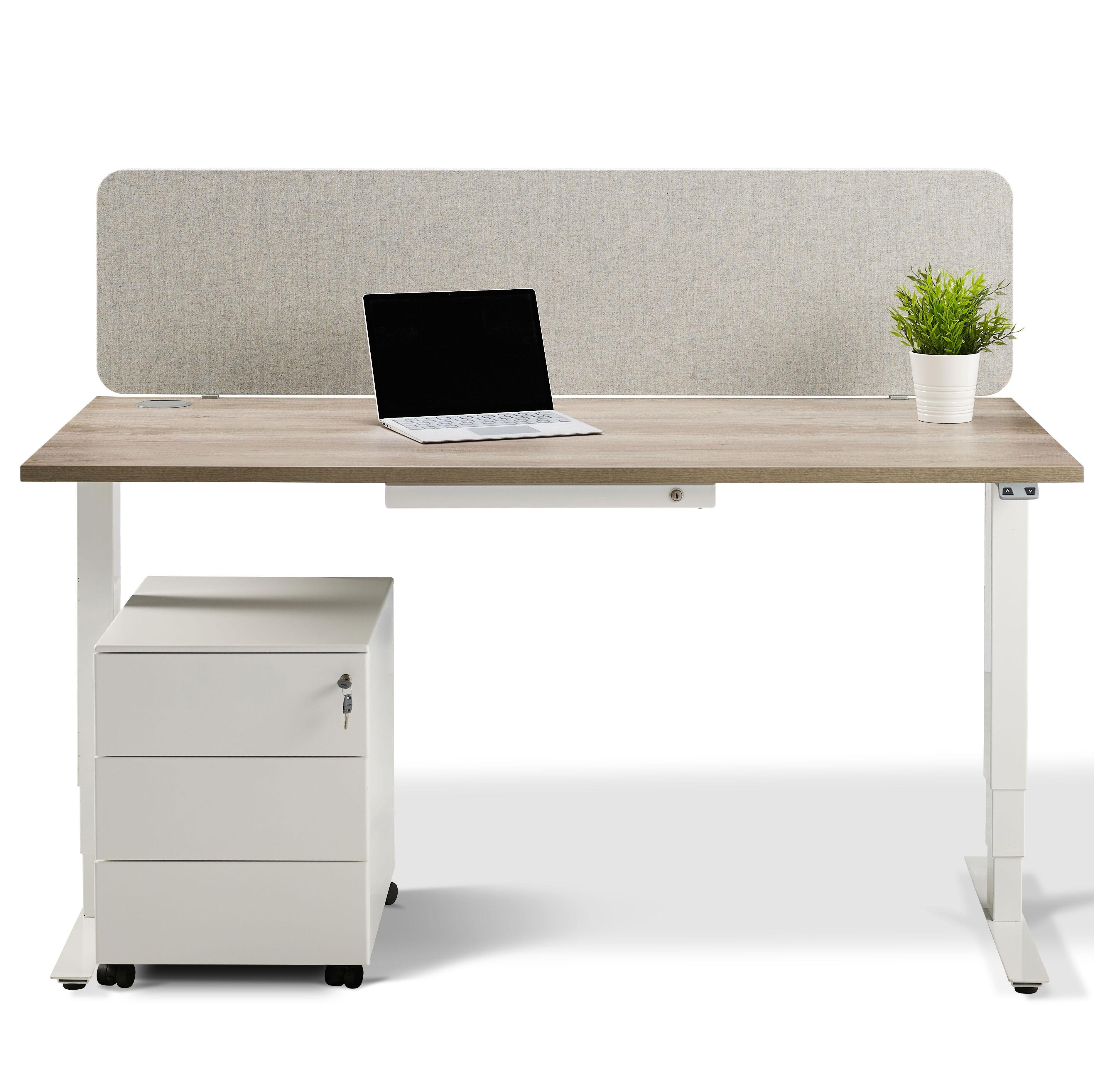 Lavoro Advance Height Adjustable Sit-Stand Desk – Dual Motor Electric Office Desk in white with MFC Top