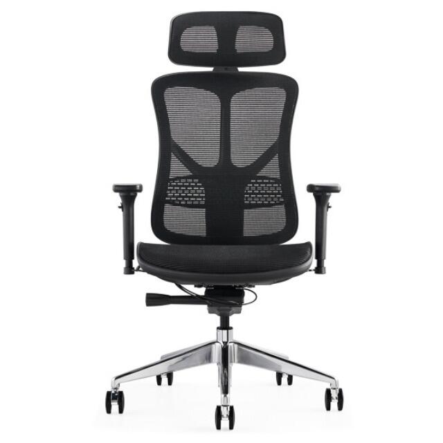F94 ergonomic office chair with headrest front view