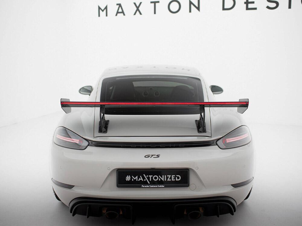 Carbon Spoiler With Internal Brackets Uprights V.2 + LED Porsche 718 Cayman GTS 982c