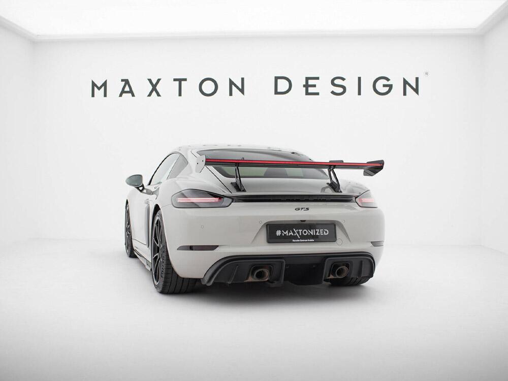Carbon Spoiler With Upper Swan Mounting V.1 + LED Porsche 718 Cayman GTS 982c