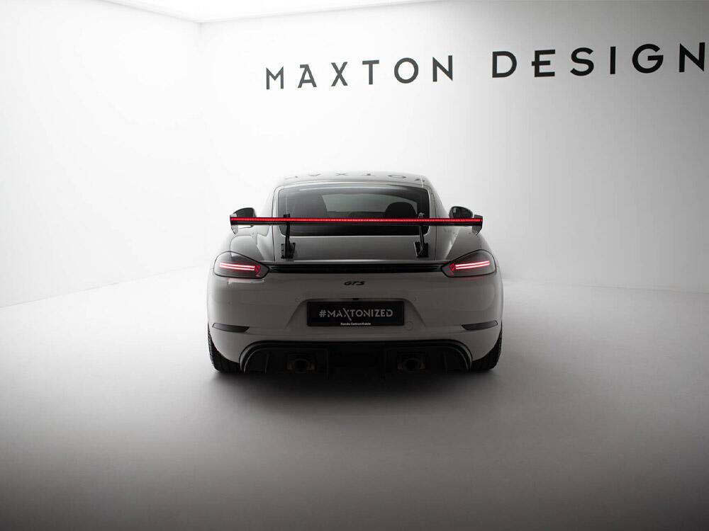 Carbon Spoiler With Upper Swan Mounting V.2 + LED Porsche 718 Cayman GTS 982c
