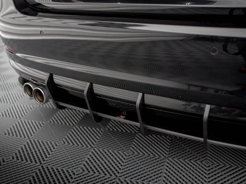 Street PRO Rear Diffuser + Flaps BMW 4 Gran Coupe F36 - Black-Red + Gloss Flaps