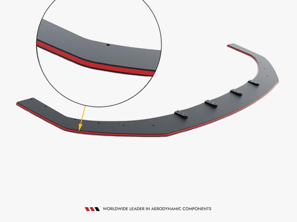 Street PRO Front Splitter Audi S3 / A3 S-Line Sedan 8V - Black-Red