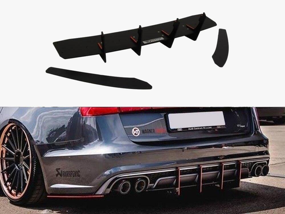 Rear Diffuser & Rear Side Splitters Audi S6 C7 Facelift
