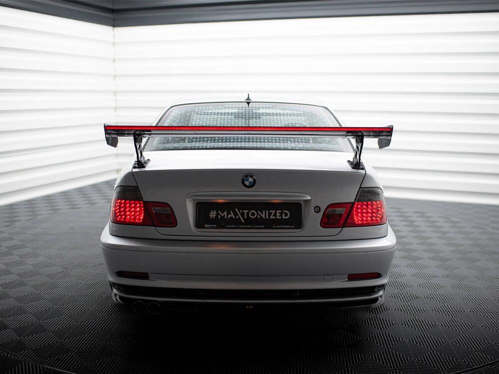 Carbon Spoiler With External Brackets Uprights + LED BMW 3 Coupe E46