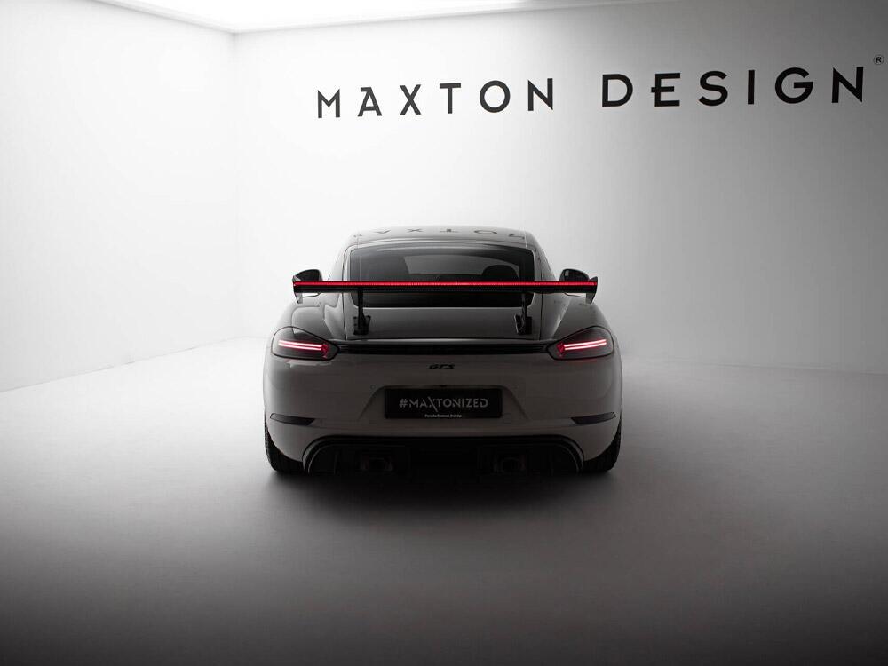 Carbon Spoiler With Internal Brackets Uprights V.1 + LED Porsche 718 Cayman GTS 982c