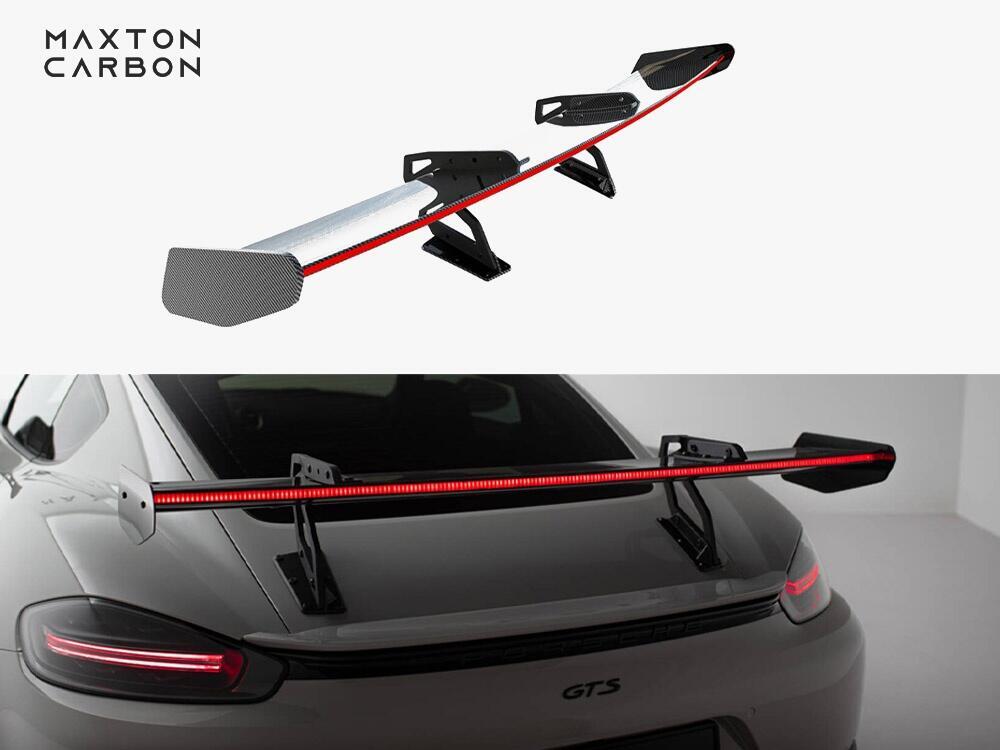 Carbon Spoiler With Upper Swan Mounting V.2 + LED Porsche 718 Cayman GTS 982c