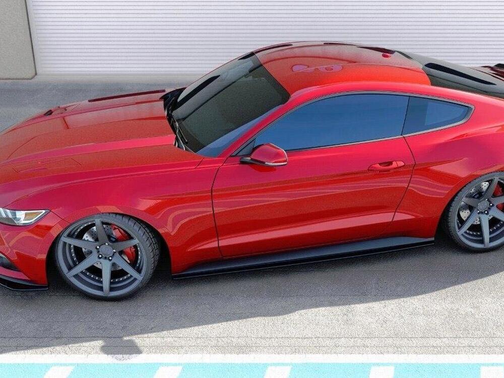 Side Skirts Diffusers Ford Mustang Mk6 (2014-2017) - Textured