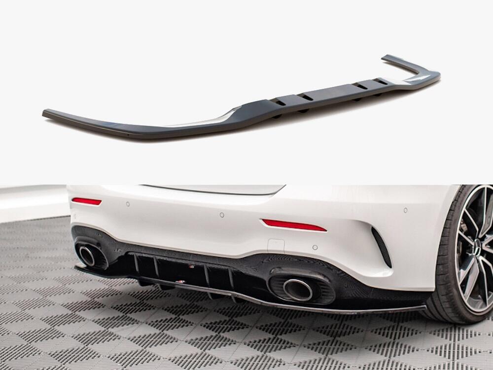 Rear Splitter (Vertical Bars) V.1 Mercedes A 35 AMG Sedan V177 - Textured