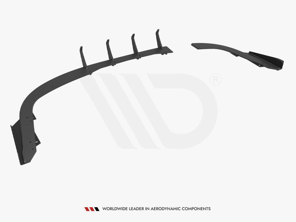 Street PRO Rear Diffuser + Flaps BMW 4 Gran Coupe F36 - Black-Red + Gloss Flaps
