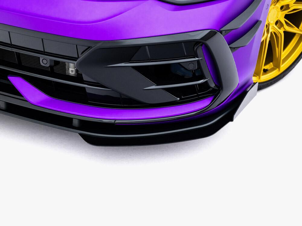 Street PRO Front Splitter + Flaps Volkswagen Golf R Mk8 Facelift