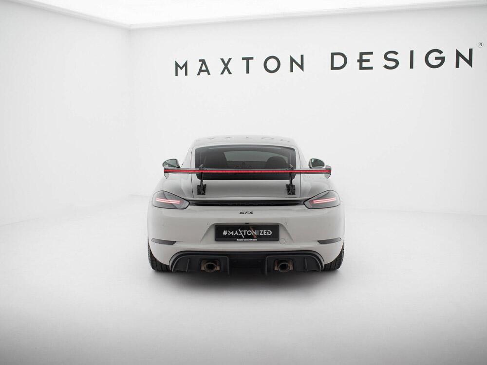 Carbon Spoiler With Upper Swan Mounting V.1 + LED Porsche 718 Cayman GTS 982c
