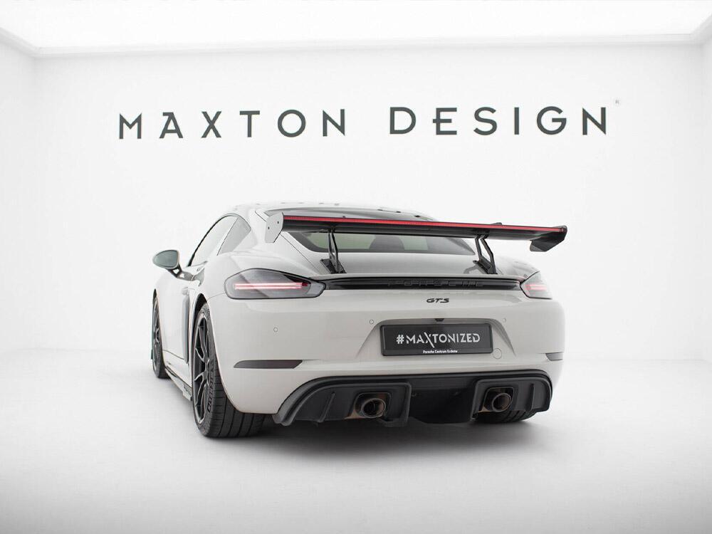 Carbon Spoiler With Upper Swan Mounting V.2 + LED Porsche 718 Cayman GTS 982c