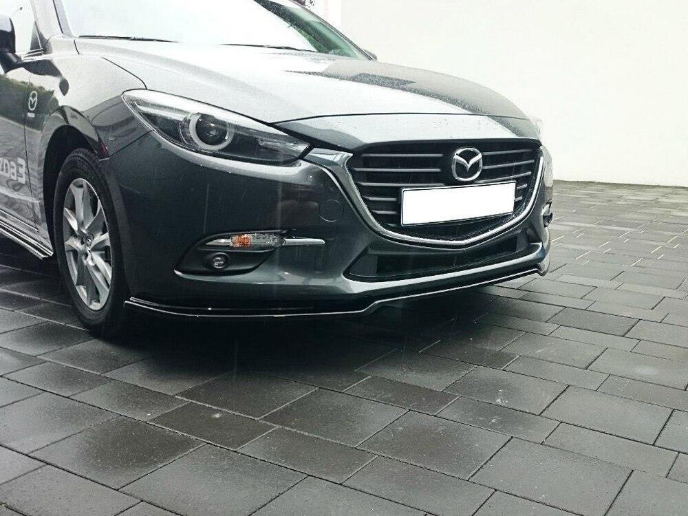 Front Splitter V.1 Mazda 3 Mk3 Facelift - Carbon Look