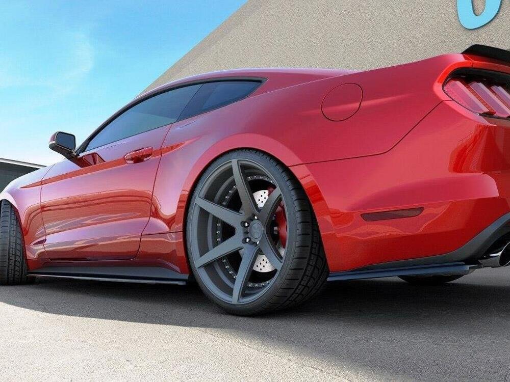 Side Skirts Diffusers Ford Mustang Mk6 (2014-2017) - Textured