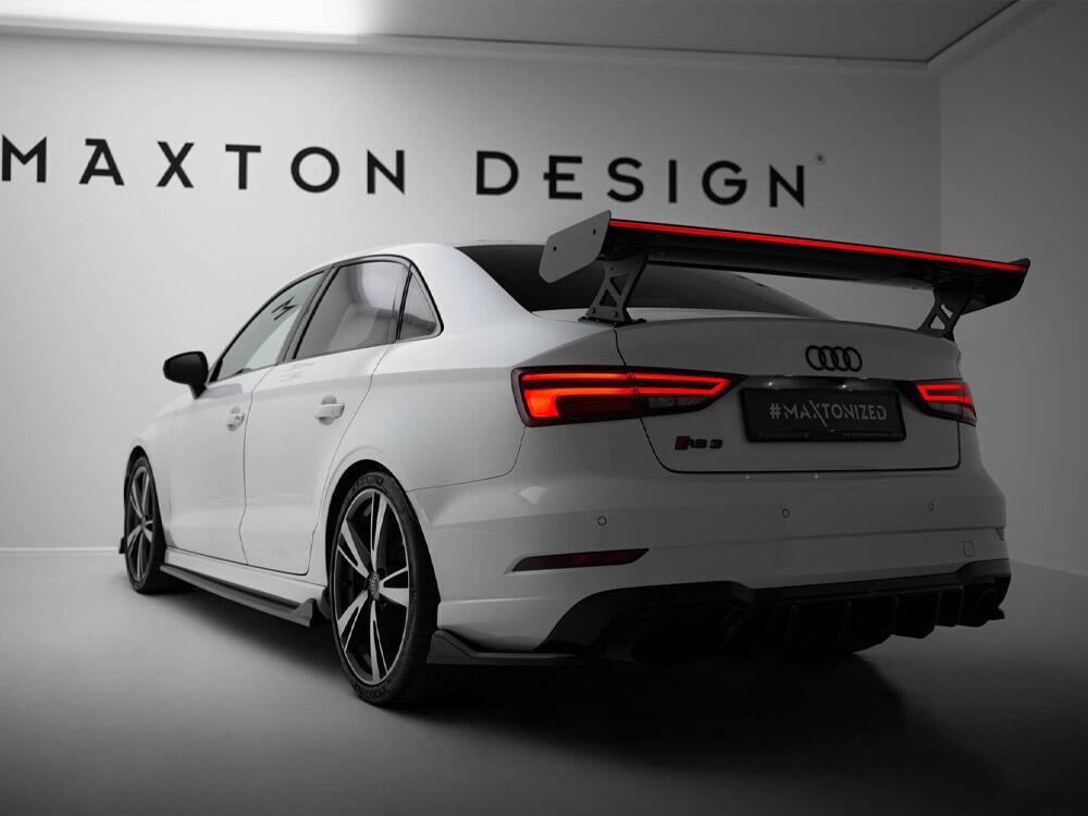 Carbon Spoiler With External Brackets Uprights + LED Audi A3 / A3 S-Line / S3 / RS3 Sedan 8V / 8V Facelift