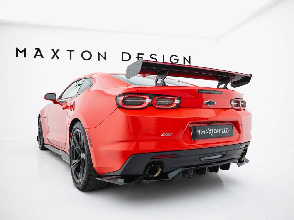 Carbon Spoiler With Internal Brackets Uprights + LED Chevrolet Camaro SS Mk6 Facelift