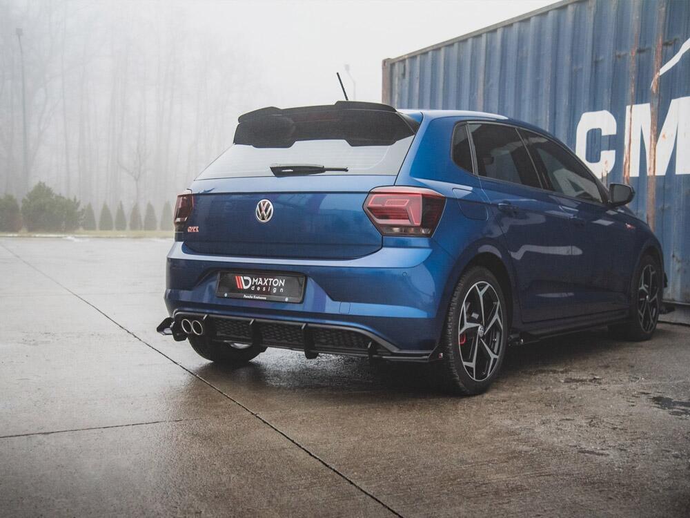 Street PRO Rear Valance + Flaps VW Polo GTI Mk6 - Red + Gloss Flaps