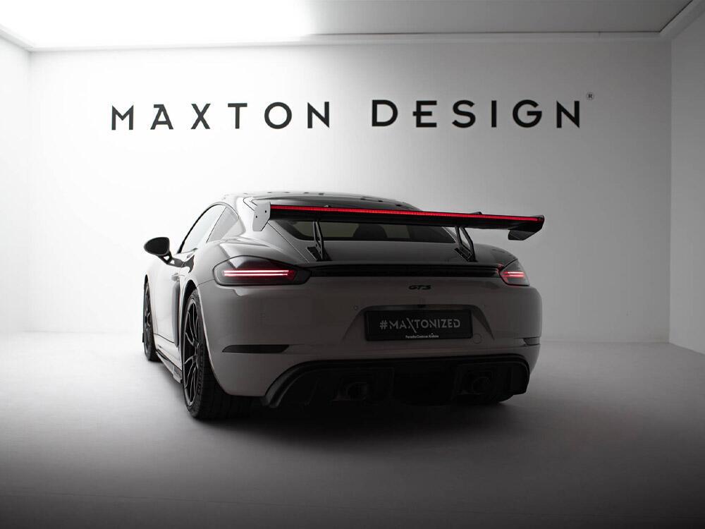Carbon Spoiler With Upper Swan Mounting V.2 + LED Porsche 718 Cayman GTS 982c