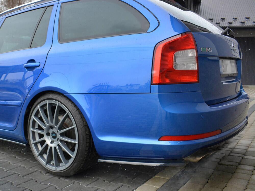 Rear Side Splitters Skoda Octavia Mk2 VRS Estate Facelift - Textured