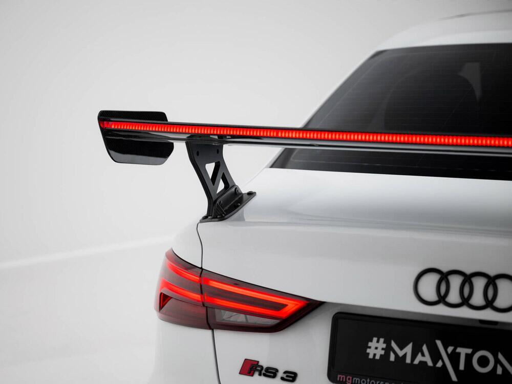 Carbon Spoiler With External Brackets Uprights + LED Audi A3 / A3 S-Line / S3 / RS3 Sedan 8V / 8V Facelift
