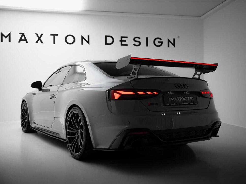 Carbon Spoiler With External Brackets Uprights V.2 + LED Audi A5 / A5 S-Line / S5 / RS5 Coupe F5 / F5 Facelift