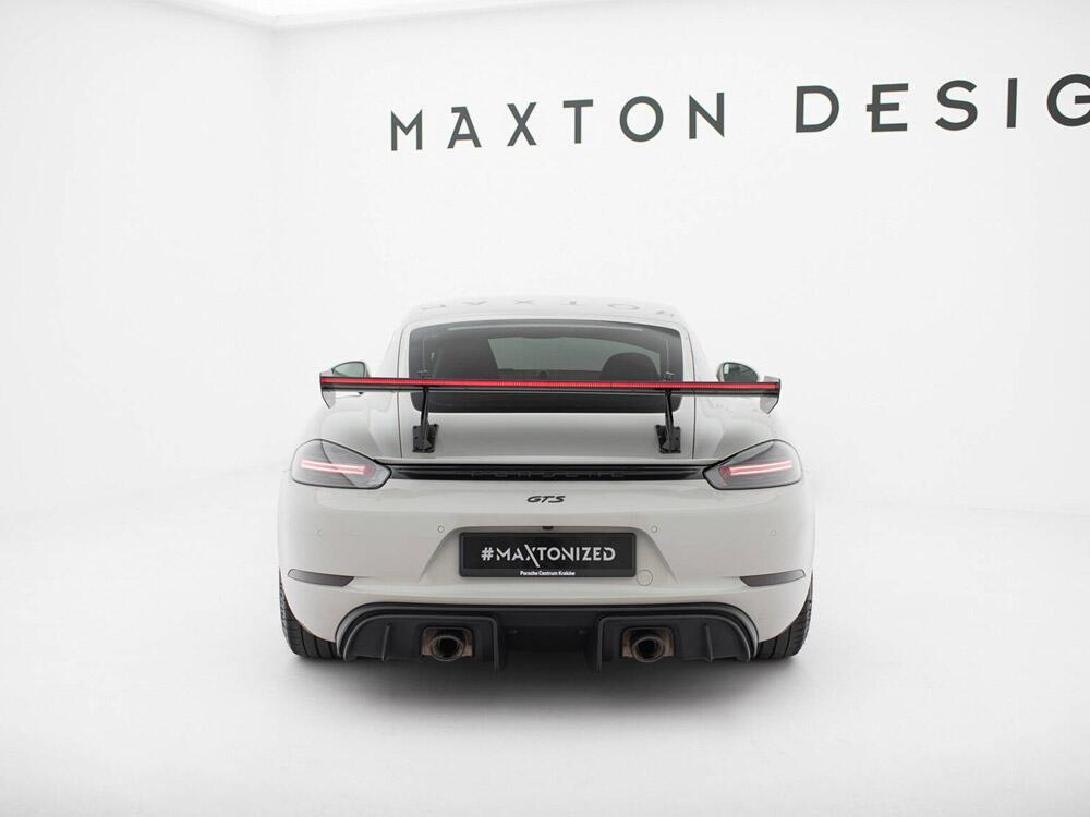 Carbon Spoiler With Upper Swan Mounting V.2 + LED Porsche 718 Cayman GTS 982c