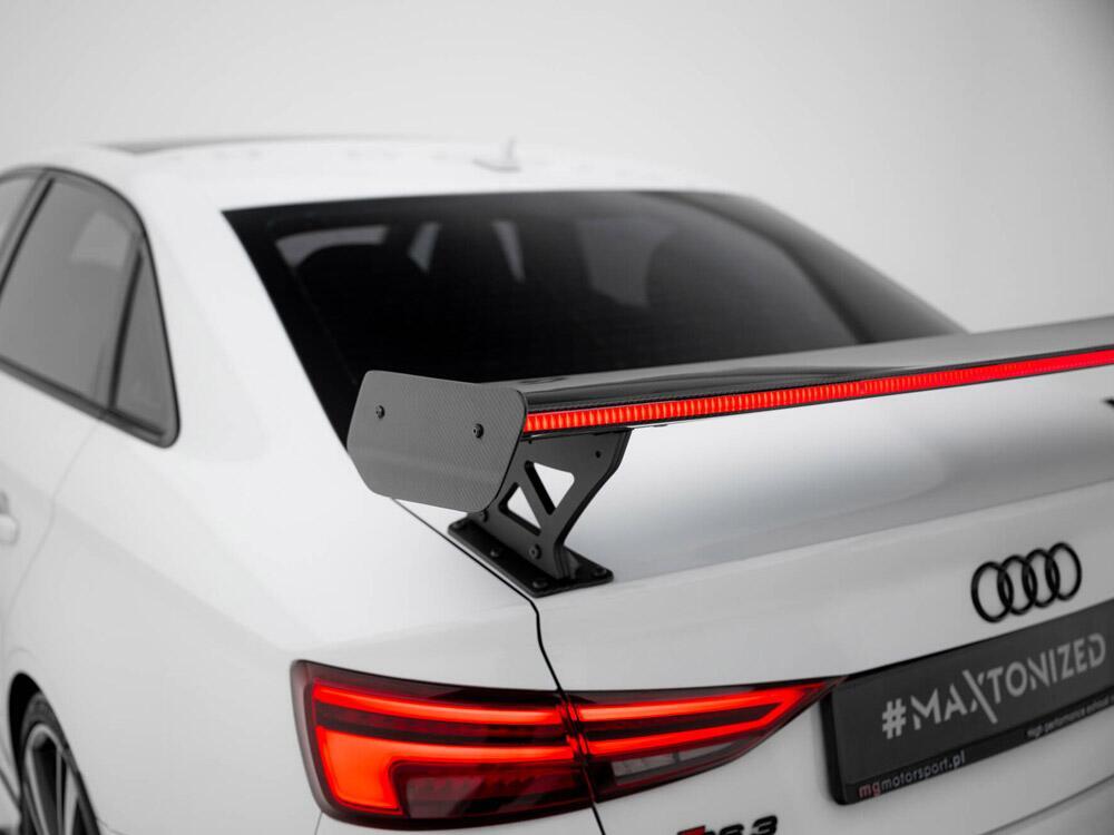 Carbon Spoiler With External Brackets Uprights + LED Audi A3 / A3 S-Line / S3 / RS3 Sedan 8V / 8V Facelift