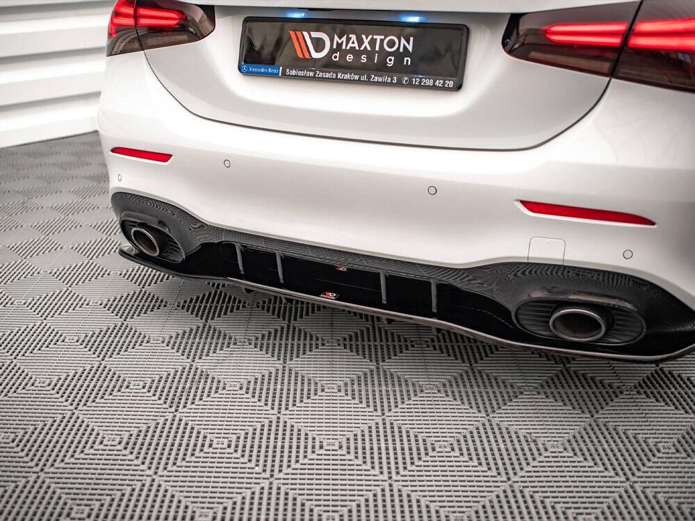 Rear Splitter (Vertical Bars) V.1 Mercedes A 35 AMG Sedan V177 - Textured