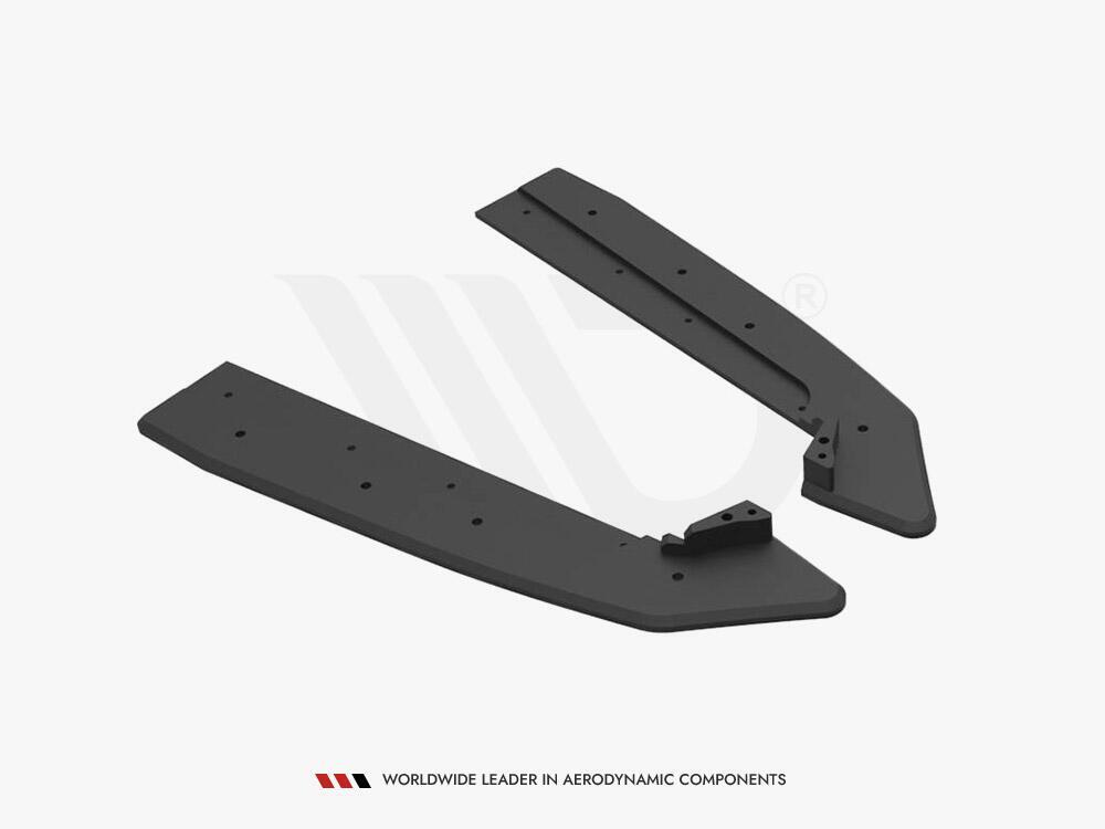 Street PRO Rear Side Splitters V.1 Ford Mustang GT MK6 Facelift - Black-Red