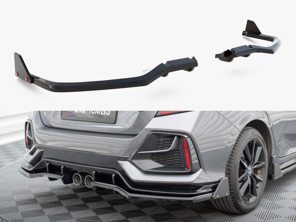 Rear Splitter V.1 (Vertical Bars) + Flaps Honda Civic Sport Mk10 Facelift
