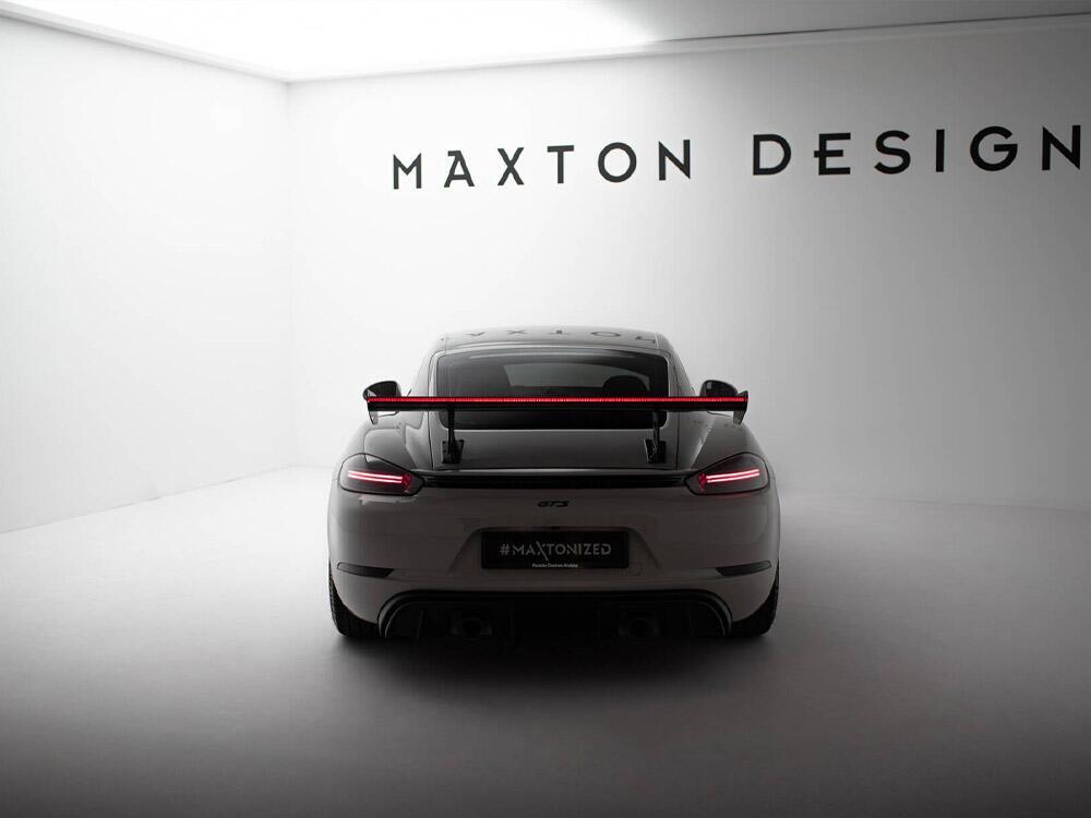 Carbon Spoiler With Internal Brackets Uprights V.1 + LED Porsche 718 Cayman GTS 982c