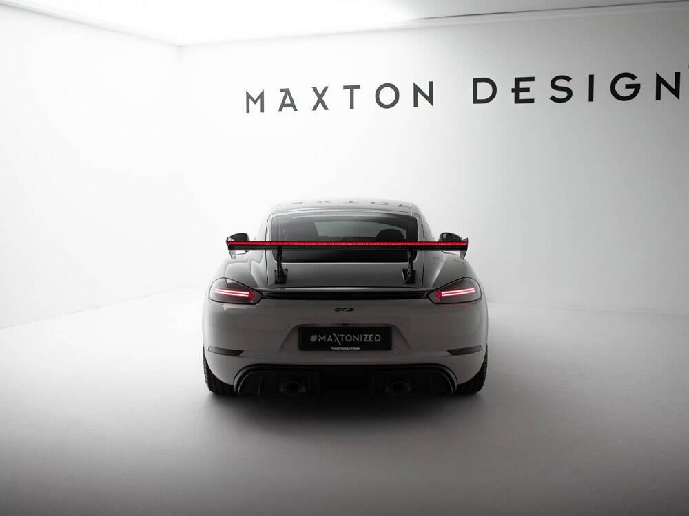 Carbon Spoiler With Internal Brackets Uprights V.2 + LED Porsche 718 Cayman GTS 982c